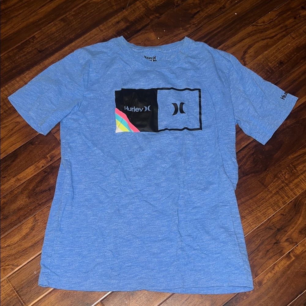 Hurley Heather Blue Tee with Graphic Design